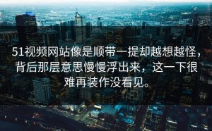 51视频网站像是顺带一提却越想越怪，背后那层意思慢慢浮出来，这一下很难再装作没看见。